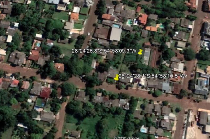 Terreno urbano, com uma construção não averbada, da quadra nº 117, São Luiz Gonzaga RS